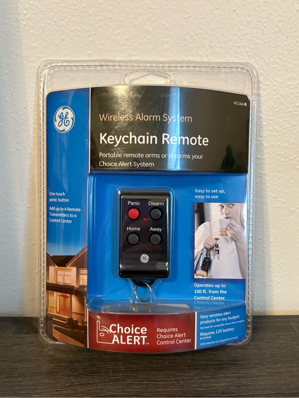 GE Choice Alert Wireless Alarm System Keychain Remote